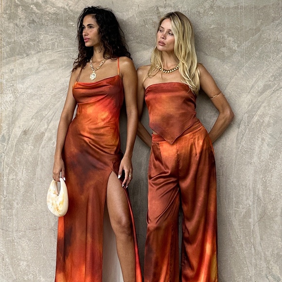 12th Tribe Natalia Sunset Ombre Maxi Dress Size MM - Picture 1 of 3